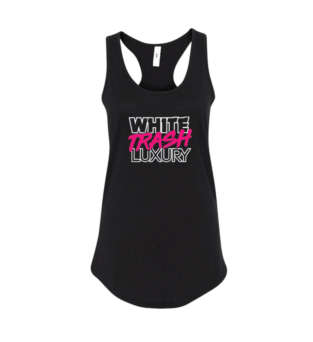 Women's Racerback Tank White/Pink