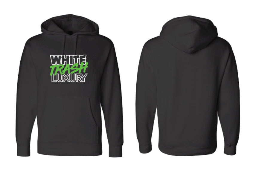 WTL Hoodie White/Neon Green Logo